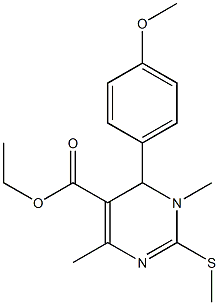 ethyl 6-(4-methoxyphenyl)-1,4-dimethyl-2-(methylsulfanyl)-1,6-dihydropyrimidine-5-carboxylate Struktur