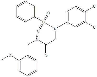 2-[3,4-dichloro(phenylsulfonyl)anilino]-N-(2-methoxybenzyl)acetamide Struktur