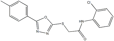 N-(2-chlorophenyl)-2-{[5-(4-methylphenyl)-1,3,4-oxadiazol-2-yl]sulfanyl}acetamide Struktur