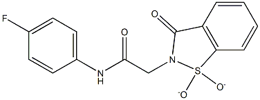 2-(1,1-dioxido-3-oxo-1,2-benzisothiazol-2(3H)-yl)-N-(4-fluorophenyl)acetamide Struktur