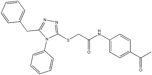 N-(4-acetylphenyl)-2-{[4-phenyl-5-(phenylmethyl)-4H-1,2,4-triazol-3-yl]sulfanyl}acetamide Struktur