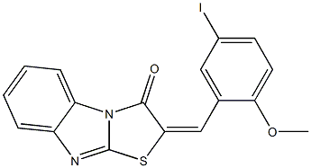 2-(5-iodo-2-methoxybenzylidene)[1,3]thiazolo[3,2-a]benzimidazol-3(2H)-one Struktur