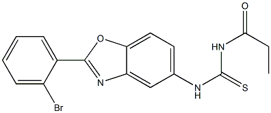 N-[2-(2-bromophenyl)-1,3-benzoxazol-5-yl]-N'-propionylthiourea Struktur