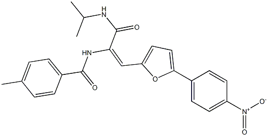 N-{2-(5-{4-nitrophenyl}-2-furyl)-1-[(isopropylamino)carbonyl]vinyl}-4-methylbenzamide Struktur