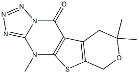 4,8,8-trimethyl-4,6,8,9-tetrahydro-10H-pyrano[4',3':4,5]thieno[2,3-d]tetraazolo[1,5-a]pyrimidin-10-one Struktur