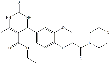 ethyl 4-{3-methoxy-4-[2-(4-morpholinyl)-2-oxoethoxy]phenyl}-6-methyl-2-thioxo-1,2,3,4-tetrahydro-5-pyrimidinecarboxylate Struktur