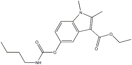 ethyl 5-{[(butylamino)carbonyl]oxy}-1,2-dimethyl-1H-indole-3-carboxylate Struktur