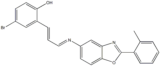 4-bromo-2-(3-{[2-(2-methylphenyl)-1,3-benzoxazol-5-yl]imino}-1-propenyl)phenol Struktur