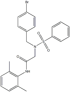 2-[(4-bromobenzyl)(phenylsulfonyl)amino]-N-(2,6-dimethylphenyl)acetamide Struktur