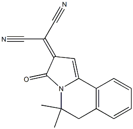 2-(5,5-dimethyl-3-oxo-5,6-dihydropyrrolo[2,1-a]isoquinolin-2(3H)-ylidene)malononitrile Struktur