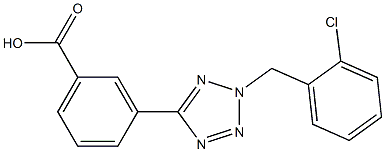 3-[2-(2-chlorobenzyl)-2H-tetraazol-5-yl]benzoic acid Struktur