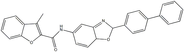 N-(2-[1,1'-biphenyl]-4-yl-2,7a-dihydro-1,3-benzoxazol-5-yl)-3-methyl-1-benzofuran-2-carboxamide Struktur