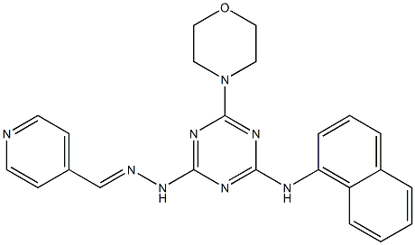 isonicotinaldehyde [4-(4-morpholinyl)-6-(1-naphthylamino)-1,3,5-triazin-2-yl]hydrazone Struktur