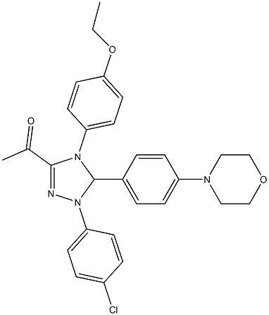 1-{1-(4-chlorophenyl)-4-(4-ethoxyphenyl)-5-[4-(4-morpholinyl)phenyl]-4,5-dihydro-1H-1,2,4-triazol-3-yl}ethanone Struktur