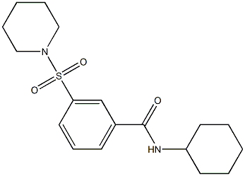 N-cyclohexyl-3-(1-piperidinylsulfonyl)benzamide Struktur