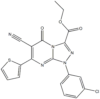 ethyl 1-(3-chlorophenyl)-6-cyano-5-oxo-7-(2-thienyl)-1,5-dihydro[1,2,4]triazolo[4,3-a]pyrimidine-3-carboxylate Struktur