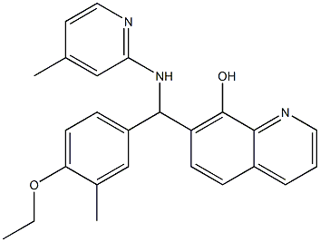 7-{(4-ethoxy-3-methylphenyl)[(4-methyl-2-pyridinyl)amino]methyl}-8-quinolinol Struktur