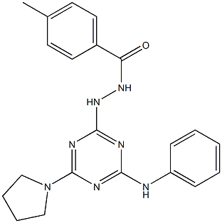 N'-[4-anilino-6-(1-pyrrolidinyl)-1,3,5-triazin-2-yl]-4-methylbenzohydrazide Struktur