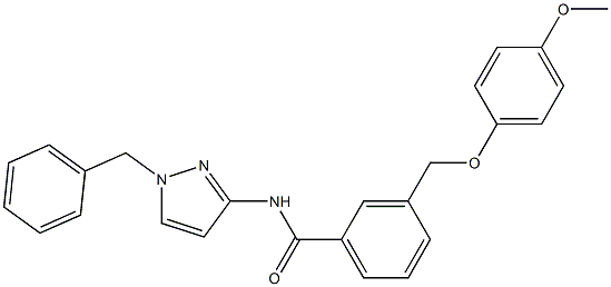 N-(1-benzyl-1H-pyrazol-3-yl)-3-[(4-methoxyphenoxy)methyl]benzamide Struktur