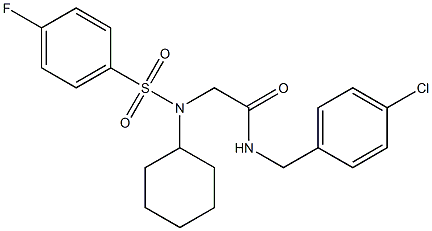 N-(4-chlorobenzyl)-2-{cyclohexyl[(4-fluorophenyl)sulfonyl]amino}acetamide Struktur