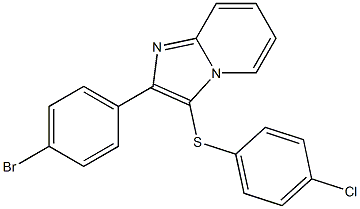 2-(4-bromophenyl)-3-[(4-chlorophenyl)sulfanyl]imidazo[1,2-a]pyridine Struktur