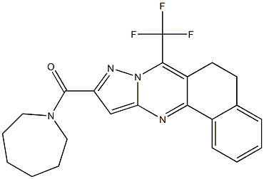 10-(1-azepanylcarbonyl)-7-(trifluoromethyl)-5,6-dihydrobenzo[h]pyrazolo[5,1-b]quinazoline Struktur