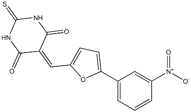 5-[(5-{3-nitrophenyl}-2-furyl)methylene]-2-thioxodihydro-4,6(1H,5H)-pyrimidinedione Struktur