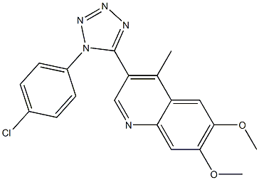 3-[1-(4-chlorophenyl)-1H-tetraazol-5-yl]-6,7-dimethoxy-4-methylquinoline Struktur