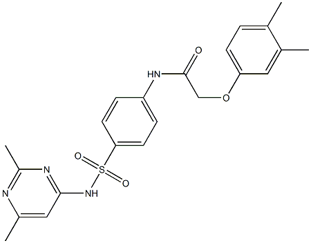 2-(3,4-dimethylphenoxy)-N-(4-{[(2,6-dimethyl-4-pyrimidinyl)amino]sulfonyl}phenyl)acetamide Struktur