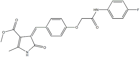 methyl 4-{4-[2-(4-fluoroanilino)-2-oxoethoxy]benzylidene}-2-methyl-5-oxo-4,5-dihydro-1H-pyrrole-3-carboxylate Struktur