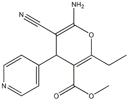 methyl 6-amino-5-cyano-2-ethyl-4-(4-pyridinyl)-4H-pyran-3-carboxylate Struktur