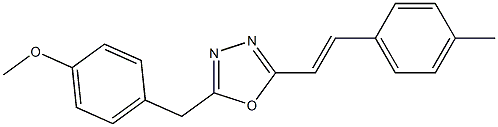 methyl 4-({5-[2-(4-methylphenyl)vinyl]-1,3,4-oxadiazol-2-yl}methyl)phenyl ether Struktur