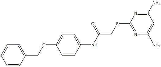 N-[4-(benzyloxy)phenyl]-2-[(4,6-diamino-2-pyrimidinyl)sulfanyl]acetamide Struktur