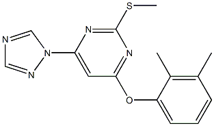 2,3-dimethylphenyl 2-(methylsulfanyl)-6-(1H-1,2,4-triazol-1-yl)-4-pyrimidinyl ether Struktur