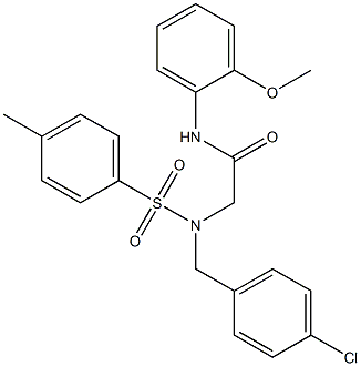 2-{(4-chlorobenzyl)[(4-methylphenyl)sulfonyl]amino}-N-(2-methoxyphenyl)acetamide Struktur