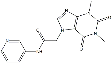 2-(1,3-dimethyl-2,6-dioxo-1,2,3,6-tetrahydro-7H-purin-7-yl)-N-(3-pyridinyl)acetamide Struktur