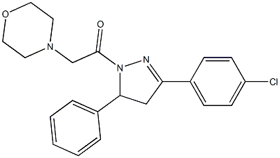 4-{2-[3-(4-chlorophenyl)-5-phenyl-4,5-dihydro-1H-pyrazol-1-yl]-2-oxoethyl}morpholine Struktur