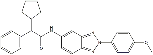 2-cyclopentyl-N-[2-(4-methoxyphenyl)-2H-1,2,3-benzotriazol-5-yl]-2-phenylacetamide Struktur