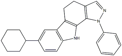 7-cyclohexyl-1-phenyl-1,4,5,10-tetrahydropyrazolo[3,4-a]carbazole Structure