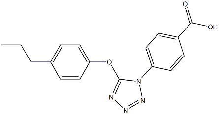 4-[5-(4-propylphenoxy)-1H-tetraazol-1-yl]benzoic acid Struktur