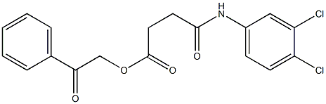 2-oxo-2-phenylethyl 4-(3,4-dichloroanilino)-4-oxobutanoate Struktur