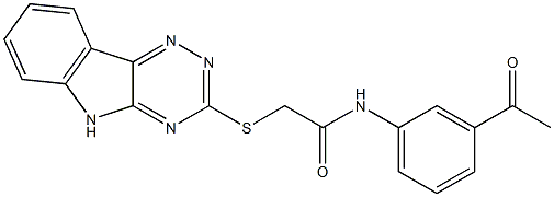 N-(3-acetylphenyl)-2-(5H-[1,2,4]triazino[5,6-b]indol-3-ylsulfanyl)acetamide Struktur