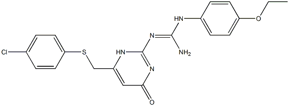 N''-(6-{[(4-chlorophenyl)sulfanyl]methyl}-4-oxo-1,4-dihydro-2-pyrimidinyl)-N-(4-ethoxyphenyl)guanidine Struktur