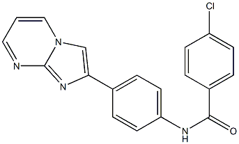 4-chloro-N-(4-imidazo[1,2-a]pyrimidin-2-ylphenyl)benzamide Struktur