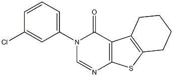 3-(3-chlorophenyl)-5,6,7,8-tetrahydro[1]benzothieno[2,3-d]pyrimidin-4(3H)-one Struktur