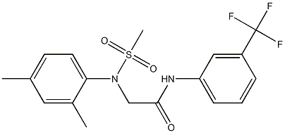 2-[2,4-dimethyl(methylsulfonyl)anilino]-N-[3-(trifluoromethyl)phenyl]acetamide Struktur