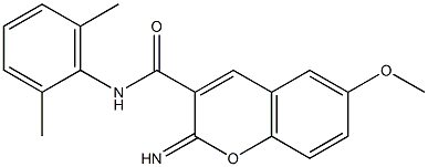 N-(2,6-dimethylphenyl)-2-imino-6-methoxy-2H-chromene-3-carboxamide Struktur