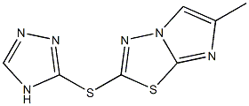 6-methylimidazo[2,1-b][1,3,4]thiadiazol-2-yl 4H-1,2,4-triazol-3-yl sulfide Struktur