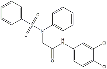 N-(3,4-dichlorophenyl)-2-[phenyl(phenylsulfonyl)amino]acetamide Struktur