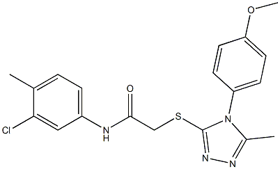 N-(3-chloro-4-methylphenyl)-2-{[4-(4-methoxyphenyl)-5-methyl-4H-1,2,4-triazol-3-yl]sulfanyl}acetamide Struktur